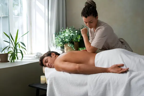 therapeutic back massage treatment